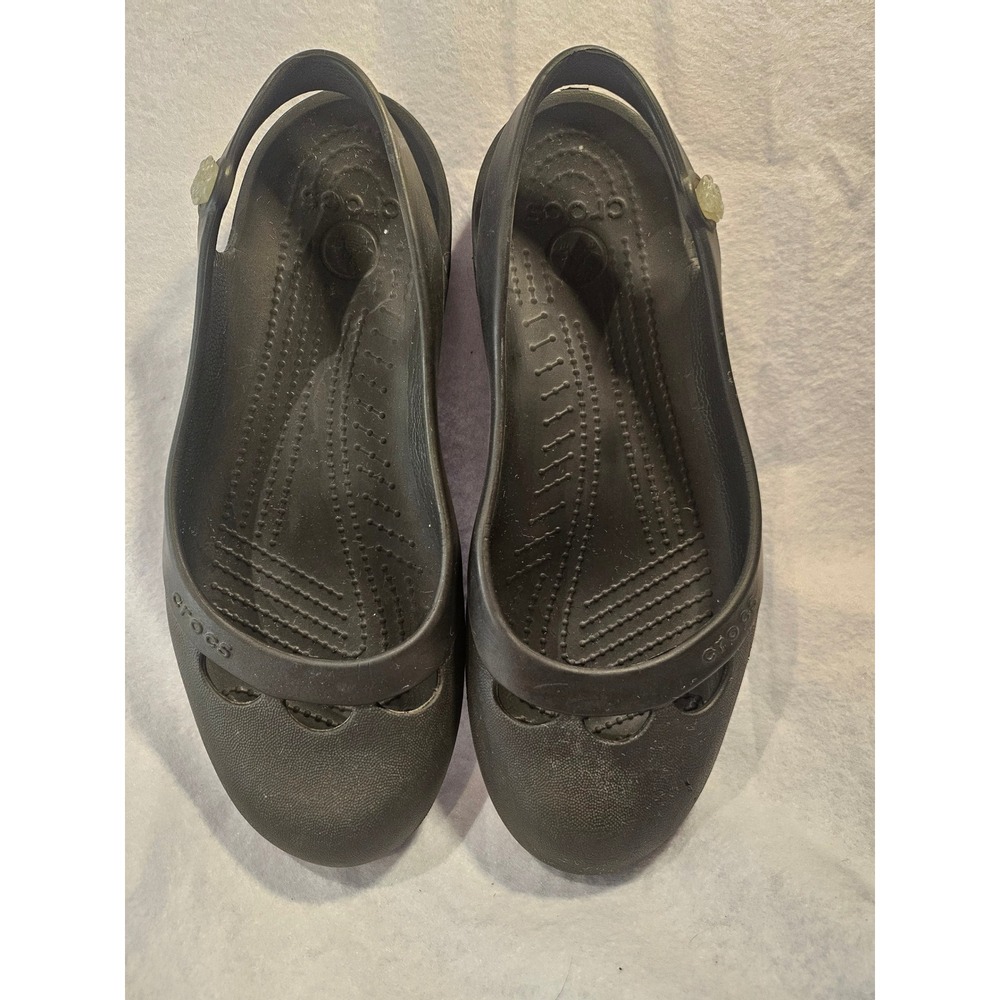 Crocs Shayna Black Mary Jane Slingback Clog Flats Womens Size 10 11215